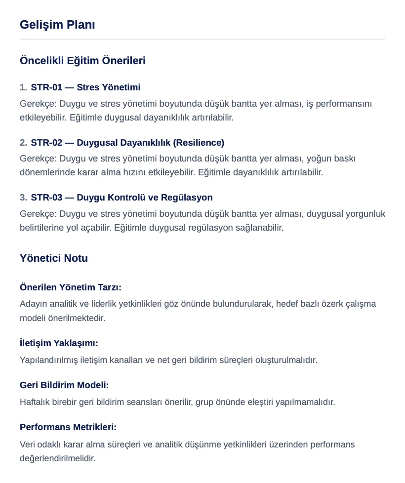 Mülakat Rehberi ve Gelişim Planı